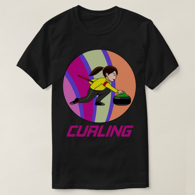 T-shirt Hobby de curling en cercle (Design devant)