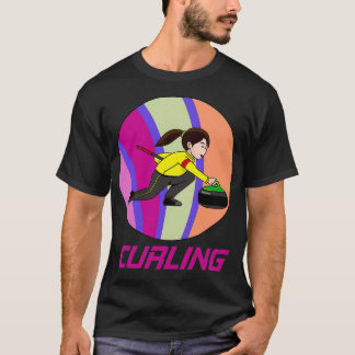 T-shirt Hobby de curling en cercle
