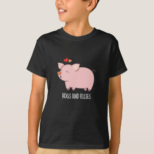 T-shirt Hochons et baisers Funny Hog Pig Pun Dark BG