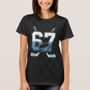 T-shirt Hockey 67 Six Seven Alpha Argot 6 7 Mème Enfants T