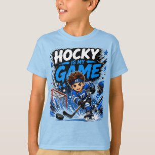 T-shirt Hockey Est Mon Jeu Conception De Sport Pour Enfa