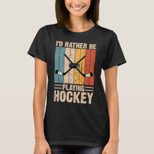 T-shirt Hockey Je préfère jouer Hockey Vintage 70's 8