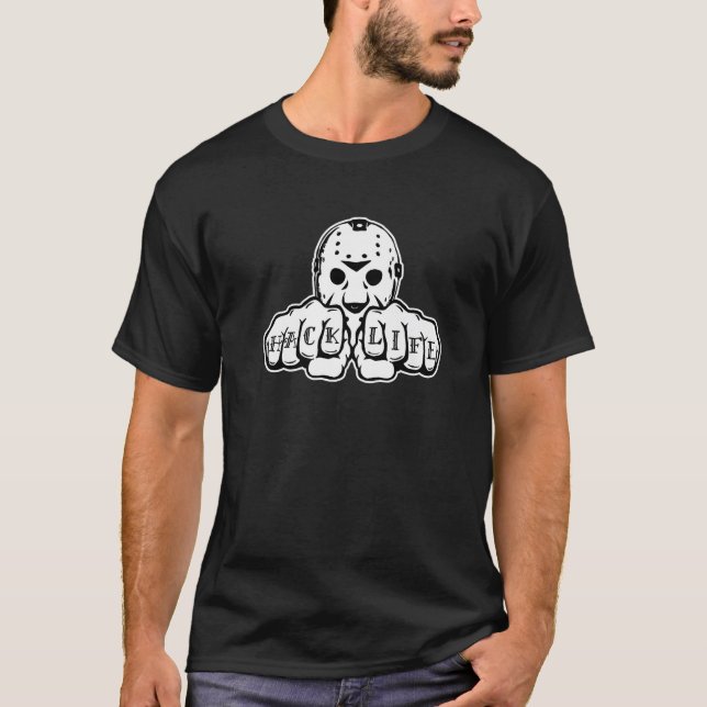 T-shirt Hockey Masque Knuckkle Tattoo Design Premium (Devant)
