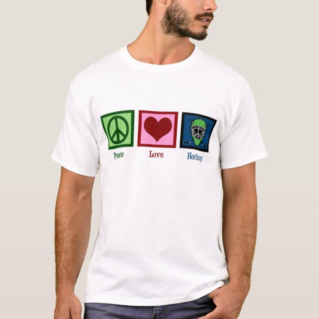 T-shirt Hockey Peace Love (Devant)