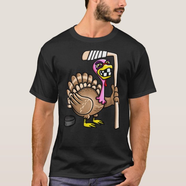 T-shirt Hockey sur glace amusant Thanksgiving Turquie séan (Devant)