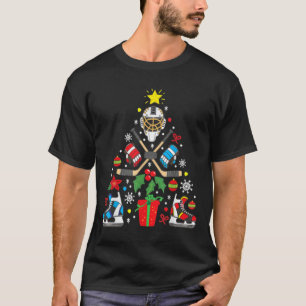 T-shirt Hockey sur glace Arbre de Noël Ornement Sport amus