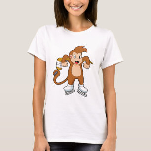 T-shirt Hockey sur glace singe bâton de hockey sur glace