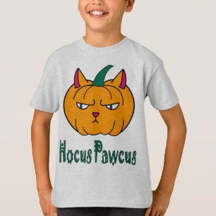 T-shirt Hocus pawcus Halloween citrouille ginger cat magie