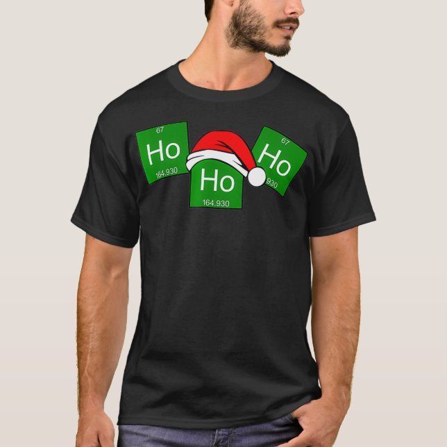 T-shirt HoHo Holmium Chimie, élément jeu de Noël (Devant)