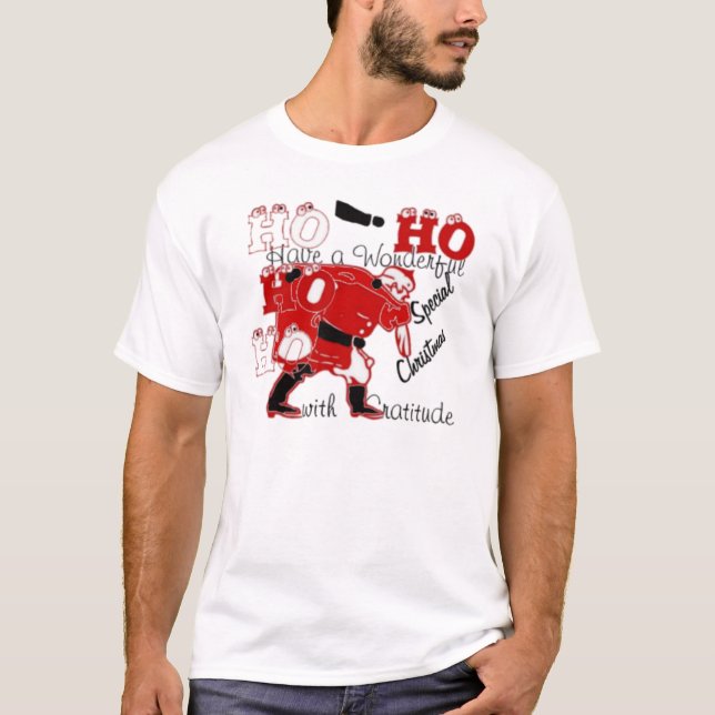 T-shirt HOHOHO Avoir un merveilleux Noël avec gratitude (Devant)