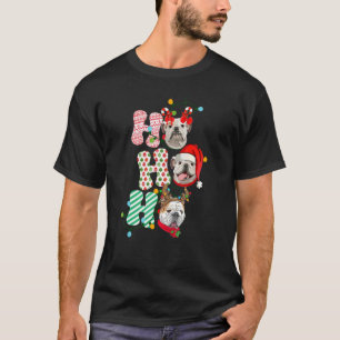 T-shirt HoHoHo Bulldog Noël Trois mignons Noël Bulldog D