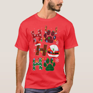 T-shirt HoHoHo Chien Paw Pajama Noël mignonne Chien de vac