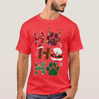T-shirt HoHoHo Chien Paw Pajama Noël mignonne Chien de vac