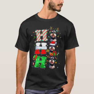 T-shirt Hohoho Schnauzer Chien Père Noël Elf Casquette Rei