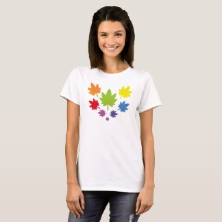 T-shirt Hoja colores arcoiris vectorial de planta. Plant.