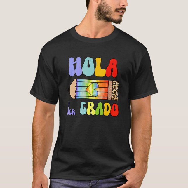 T-shirt Hola 1er Primer Grado Enseignant espagnol Maestra  (Devant)