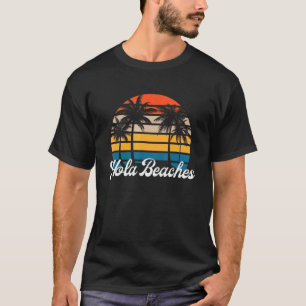 T-shirt Hola Beach Vacances Plage Retro coucher de soleil