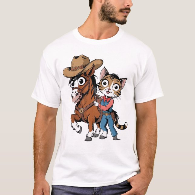T-shirt Hold On Partenaire Je suis trop stimulé Animal drô (Devant)
