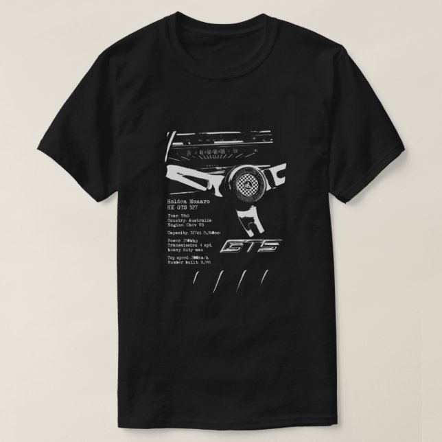 T-shirt Holden Monaro HK GTS 327 (specifications) Classic (Design devant)