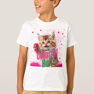 T-shirt Holi coloré - Cute Kitten Edition!