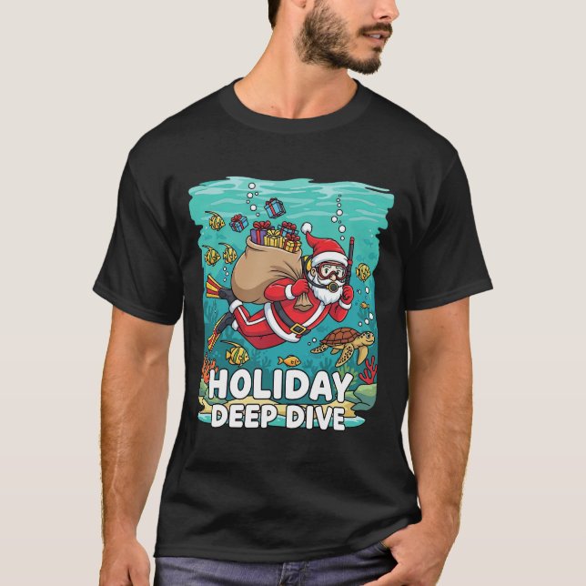 T-shirt Holiday Deep Dive Santa Scuba Diver Christmas T-Sh (Devant)