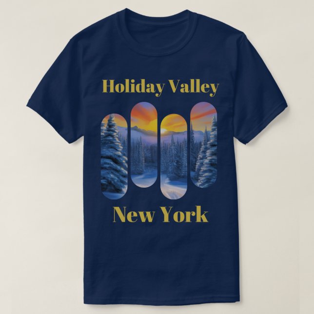 T-shirt Holiday Valley ski New York 4 (Design devant)