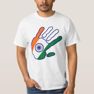 T-shirt holiES - Drapeau indien main