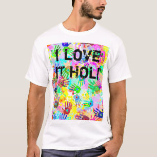 T-shirt holiES - mains éclaboussures colorées grunge motif