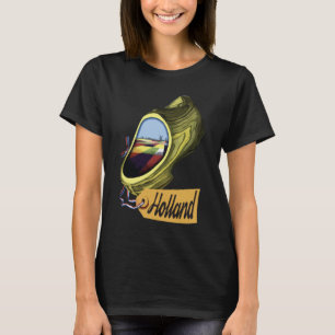 T-shirt Hollande Pays-Bas chaussure sabot jaune voyage