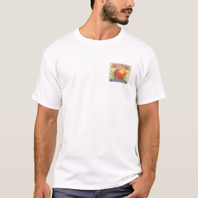 T-shirt Holly Peaches Vintage Fruit Étiquette (Devant)