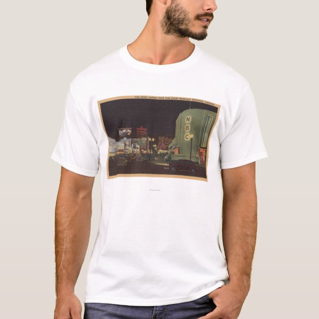 T-shirt Hollywood, CA - rue de vigne de coucher du soleil (Devant)