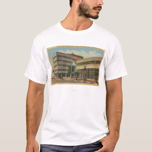 T-shirt Hollywood, carré de CAColumbia, radiodiffusion de (Devant)