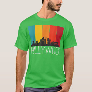 T-shirt Hollywood Skyline Retro de Los Angeles en Californ