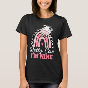 T-shirt Holy Cow Im Nine Birthday Girl Outfit 9e Anniversa