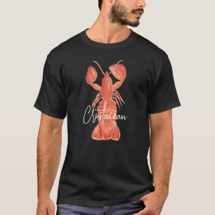 T-shirt Homard Écrevisse Crustacé Peint à la Main 