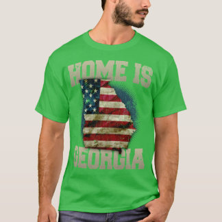 T-shirt Home is Georgia USA US map gift unique fans Proud
