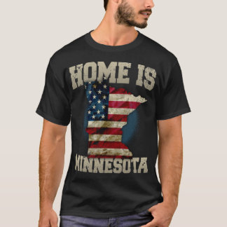 T-shirt Home is Minnesota USA US map gift unique fans Prou