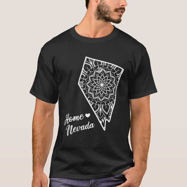 T-shirt Home Nevada Fractal Mandala State Pride Community (Devant)