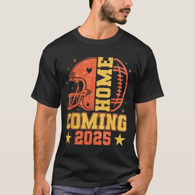 T-shirt Homecoming 2025 Hoco Football Mama Girl Orange Gol (Devant)