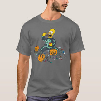 T-shirt Homer Halloween Trick or Treat Candy Binge