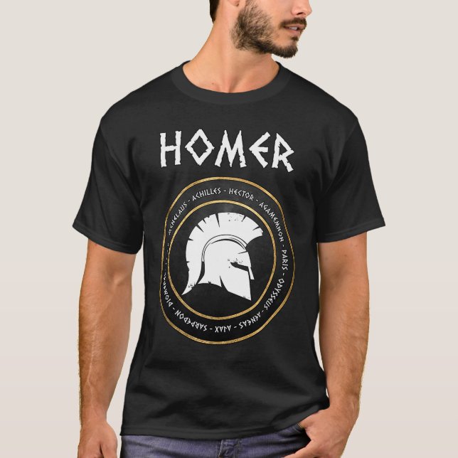 T-shirt Homer les héros de l'Iliade et de l'Odyssée du Tro (Devant)