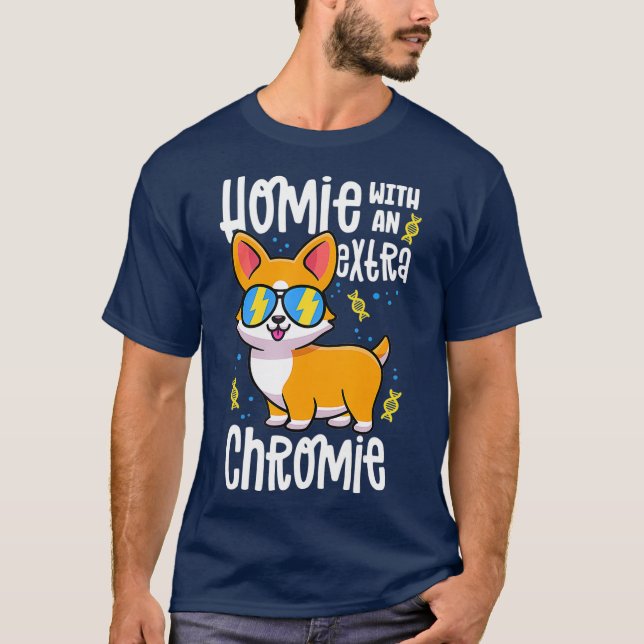 T-shirt Homie Avec Chromie Supplémentaire Corgi Syndrome D (Devant)