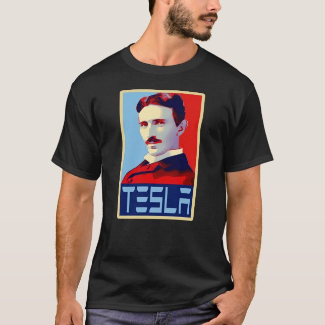 T-shirt Hommage à Nikola Tesla à Shepard Fairey Style2206p (Devant)