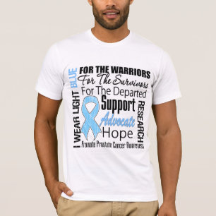 T-shirt HOMMAGE bleu-clair de ruban d'usage du cancer de