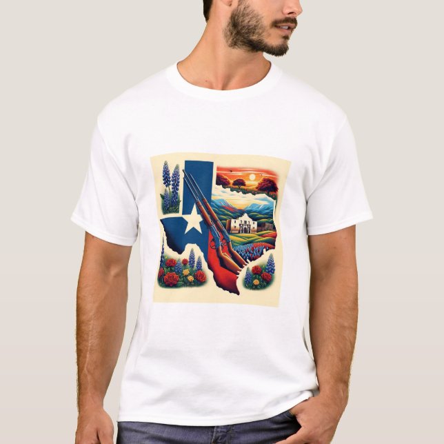 T-shirt Hommage texan : Symboles de fierté et de patriotis (Devant)