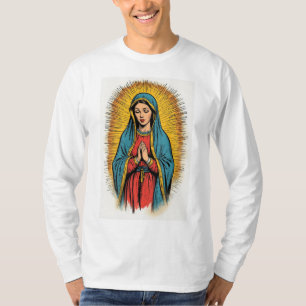 T-shirt homme à manches longues Vierge Marie Retro