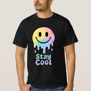 T-shirt homme à visage souriant fondu – Émoji Cool