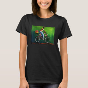 T-shirt Homme africain faisant du vélo Œuvre d'art coloré