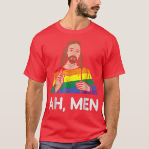 T-shirt Homme Ah Homme Rainbow Gay Jesus Christian LGBT Pr
