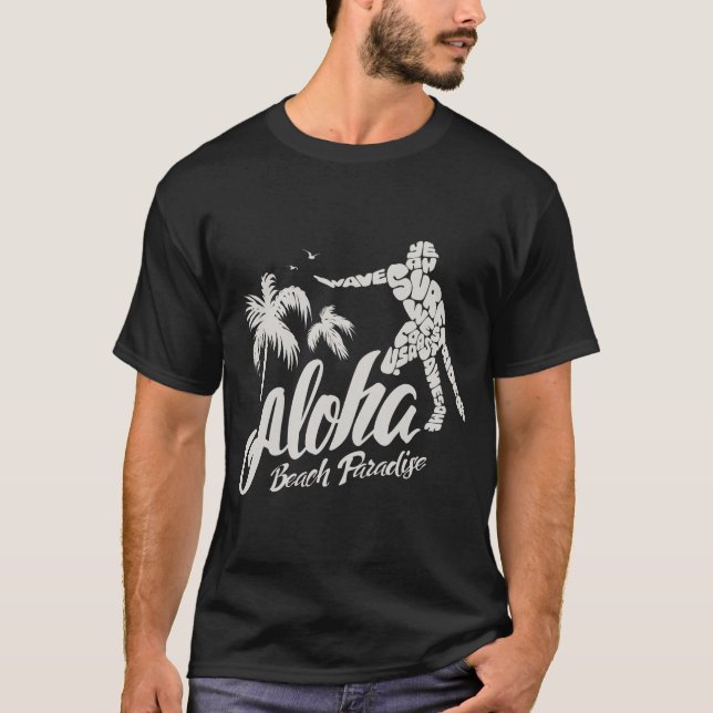 T-shirt homme. Aloha. Beach paradise. Hawaï  (Front)